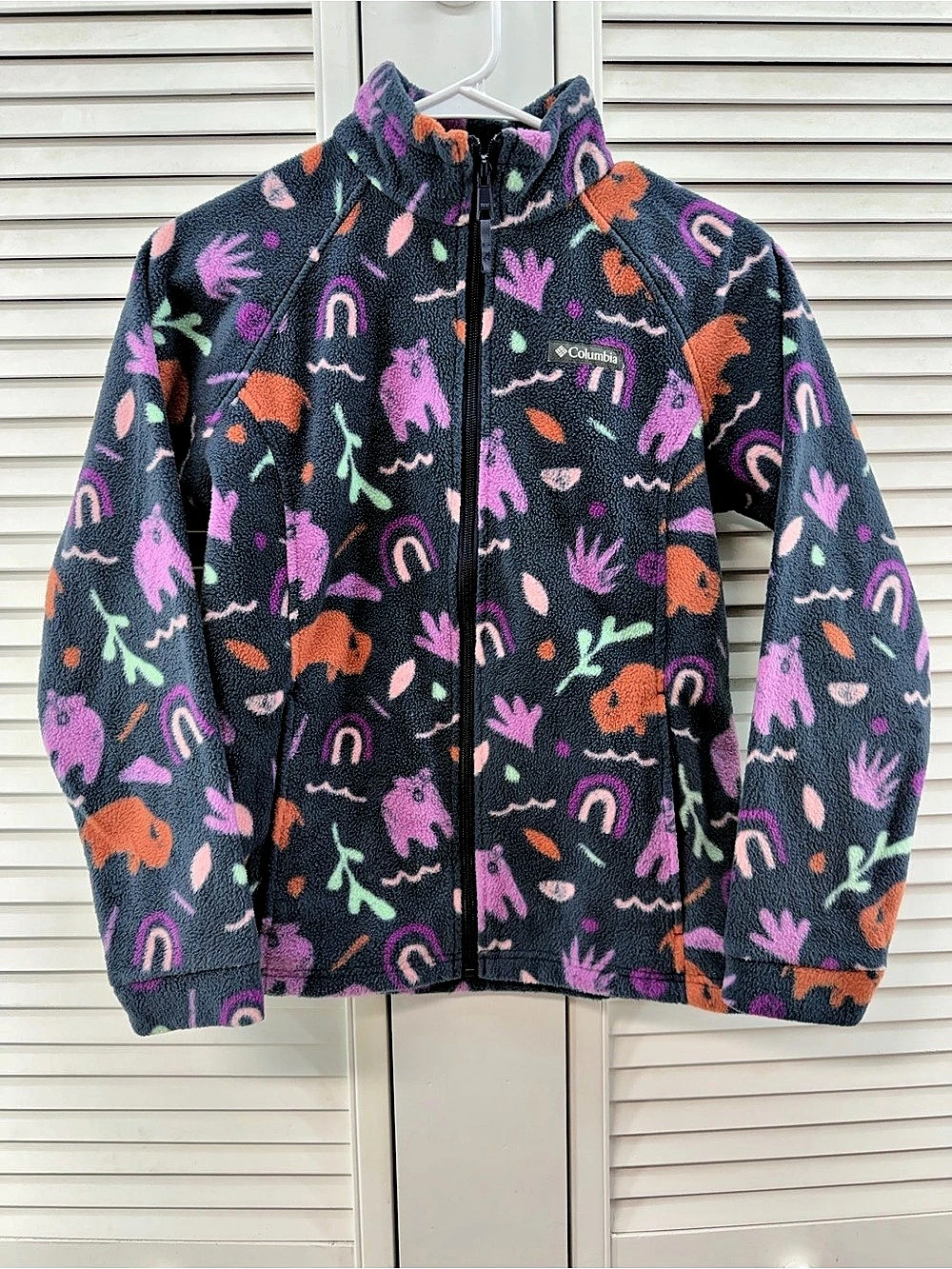 Columbia girls 14-16 Benton Springs Printed Full Zip Fleece Jacket